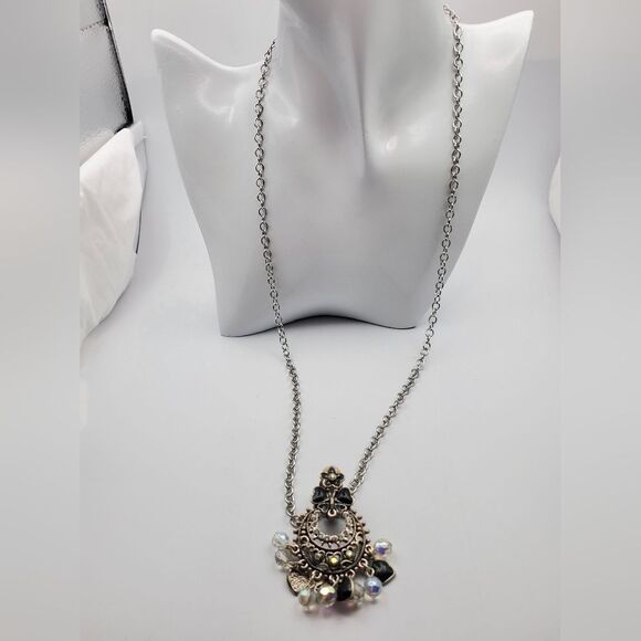 Gothic charm aurora borealis repurposed‎ necklace N2130 - Picture 1 of 5